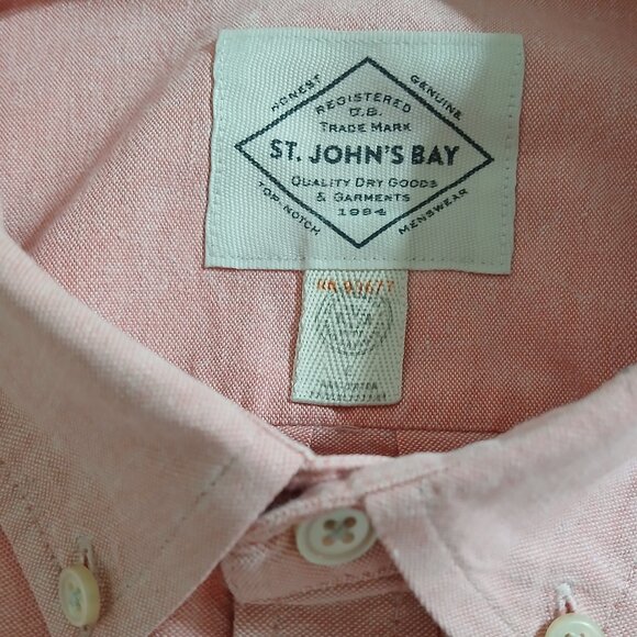 St. John’s Bay Legacy Oxford Classic Fit Long Sleeve Shirt Pink Size M - Picture 3 of 14